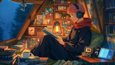 Jujutsu Kaisen Lofi – Late Night Study with Itadori Yuji – Chill Anime Beats at Home