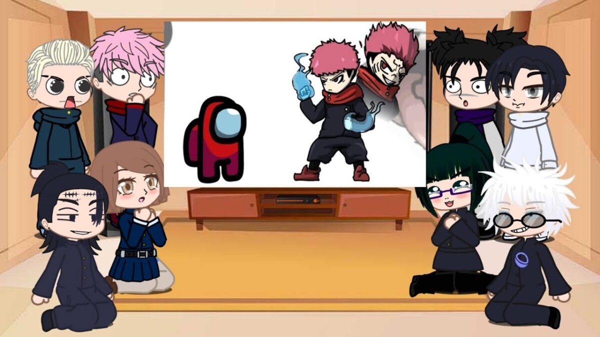 Jujutsu kaisen React To Mini Crewmate Kills Jujutsu kaisen characters | Gacha Club