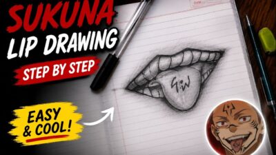 🔥 Sukuna Lips Drawing Step by Step | Easy Jujutsu Kaisen Art Tutorial
