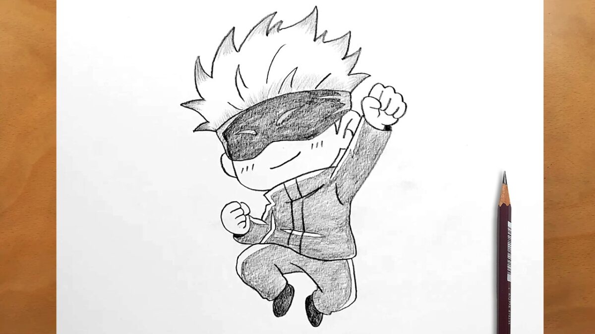 Drawing Chibi Gojo Satoru | Cute Jujutsu Kaisen Pencil Art That Comes to Life