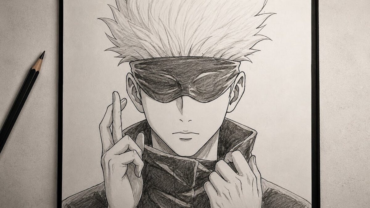 Easy Anime Drawing || How to Draw Gojo Step by Step || Jujutsu Kaisen Sketch Tutorial for beginners