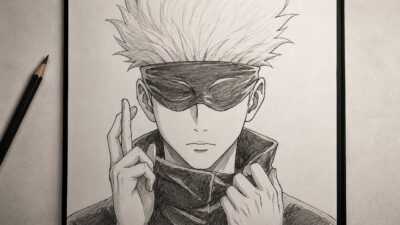 Easy Anime Drawing || How to Draw Gojo Step by Step || Jujutsu Kaisen Sketch Tutorial for beginners