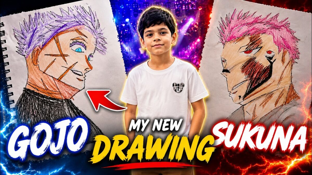 I Drew Gojo vs Sukuna 😱🔥 | Jujutsu Kaisen Drawing | The Praneel Show