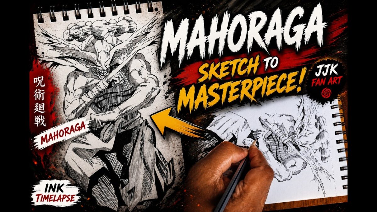 Mahoraga Sketch to Masterpiece! | Jujutsu Kaisen Fan Art Timelapse