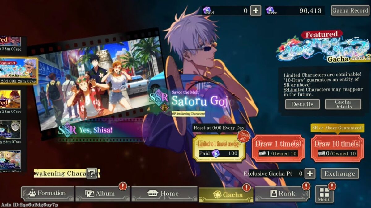 Gacha Gojo Summer Event  – Jujutsu Kaisen Phantom Parade (JJK PP)