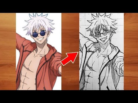 How To Draw Gojo Satoru (Cool Pose) Jujutsu kaisen Drawing ll Tutorial Anime Drawing step by step