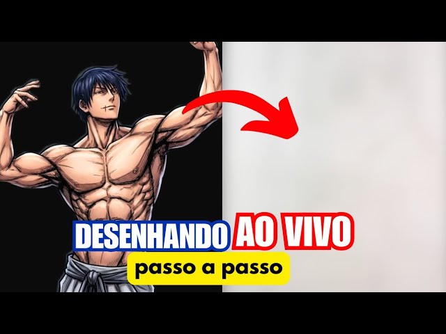 Desenhando AO VIVO Toji Fushiguro ( Jujutsu Kaisen) Live Treino passo a passo com Caneta e Marcador