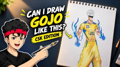 GOJO × MS DHONI Drawing 🔥 | Gojo Satoru as CSK Thala | Jujutsu Kaisen × CSK Fan Art