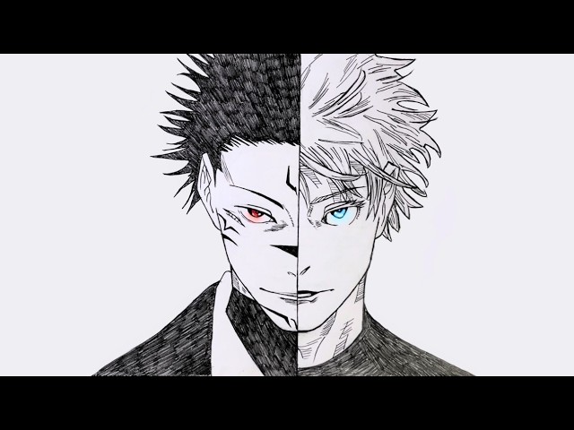 How to Draw Gojo vs Sukuna Face | Jujutsu Kaisen Drawing Tutorial