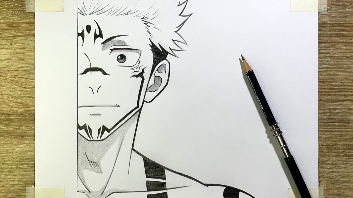 Easy Sukuna drawing | How to daw Sukuna from Jujutsu Kaisen | Anime drawing step by step