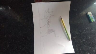 Gojo easy drawing l How to draw Gojo from jujutsu kaisen step by step l anime half face tutorial