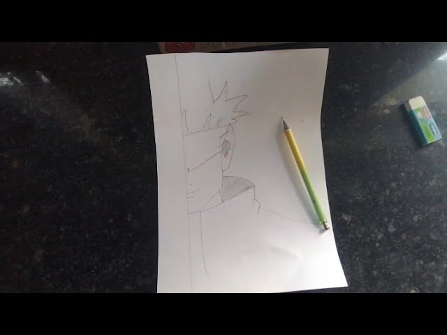 Gojo easy drawing l How to draw Gojo from jujutsu kaisen step by step l anime half face tutorial