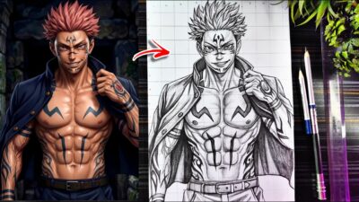 How To Draw Sukuna Full Body🔥(Cool Pose) | Jujutsu Kaisen Drawing | Anime Drawing Step-by-Step