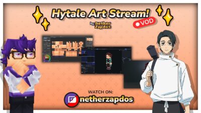 Hytale Art Stream | Recreating Yuta Okkotsu from Jujutsu Kaisen! Day 2