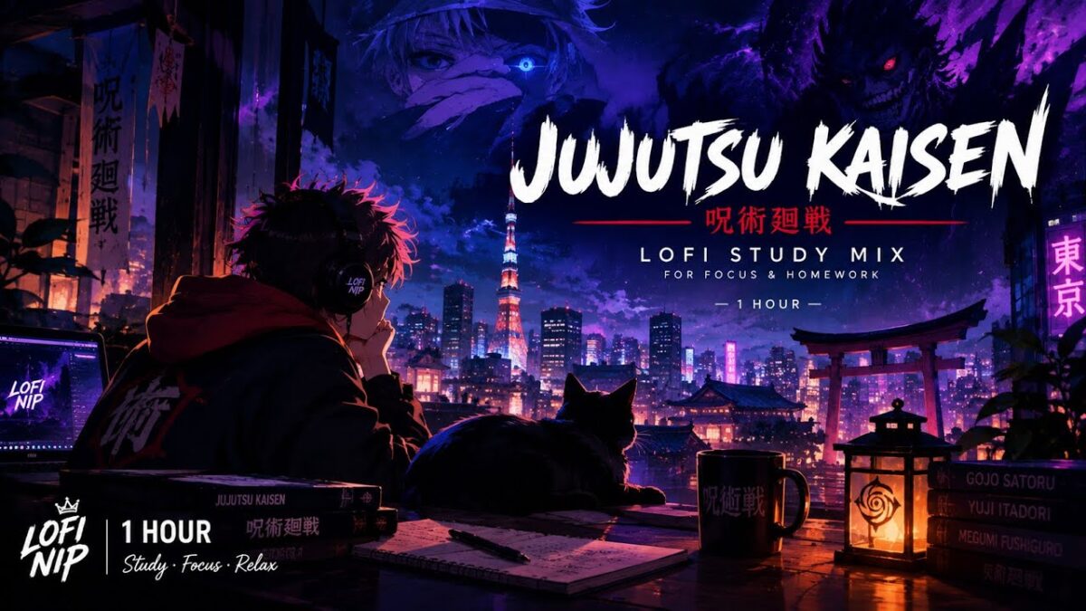 Jujutsu Kaisen 🌑 Cursed Night Study | Anime Lofi for Focus & Homework | 1 Hour