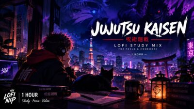 Jujutsu Kaisen 🌑 Cursed Night Study | Anime Lofi for Focus & Homework | 1 Hour