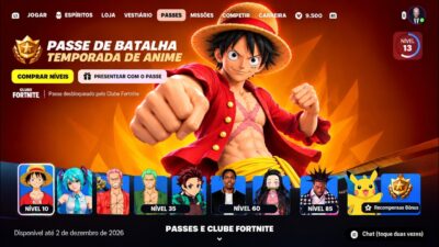 VAZOU o PASSE DE BATALHA COMPLETO DA NOVA TEMPORADA DE ANIMES NO FORTNITE! MELHOR PASSE DA HISTÓRIA!